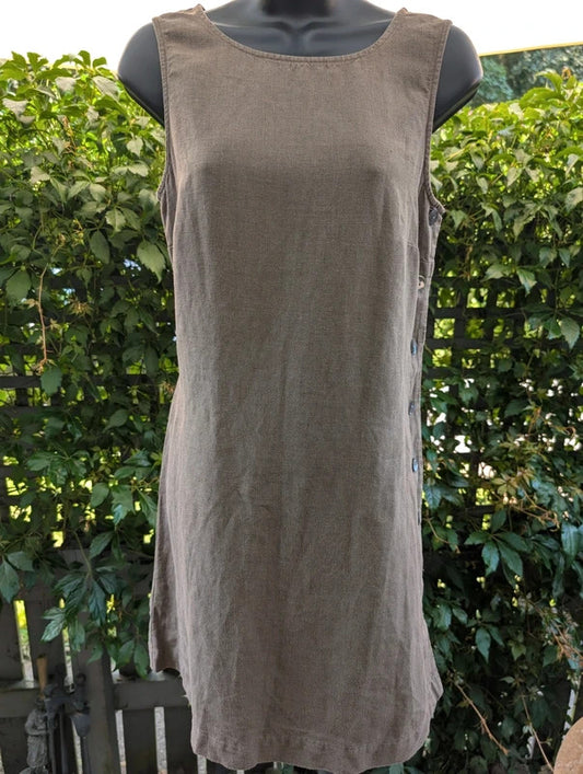 Vintage Hobbs by Marilyn Anselm Pure Linen Tabard Dress UK8