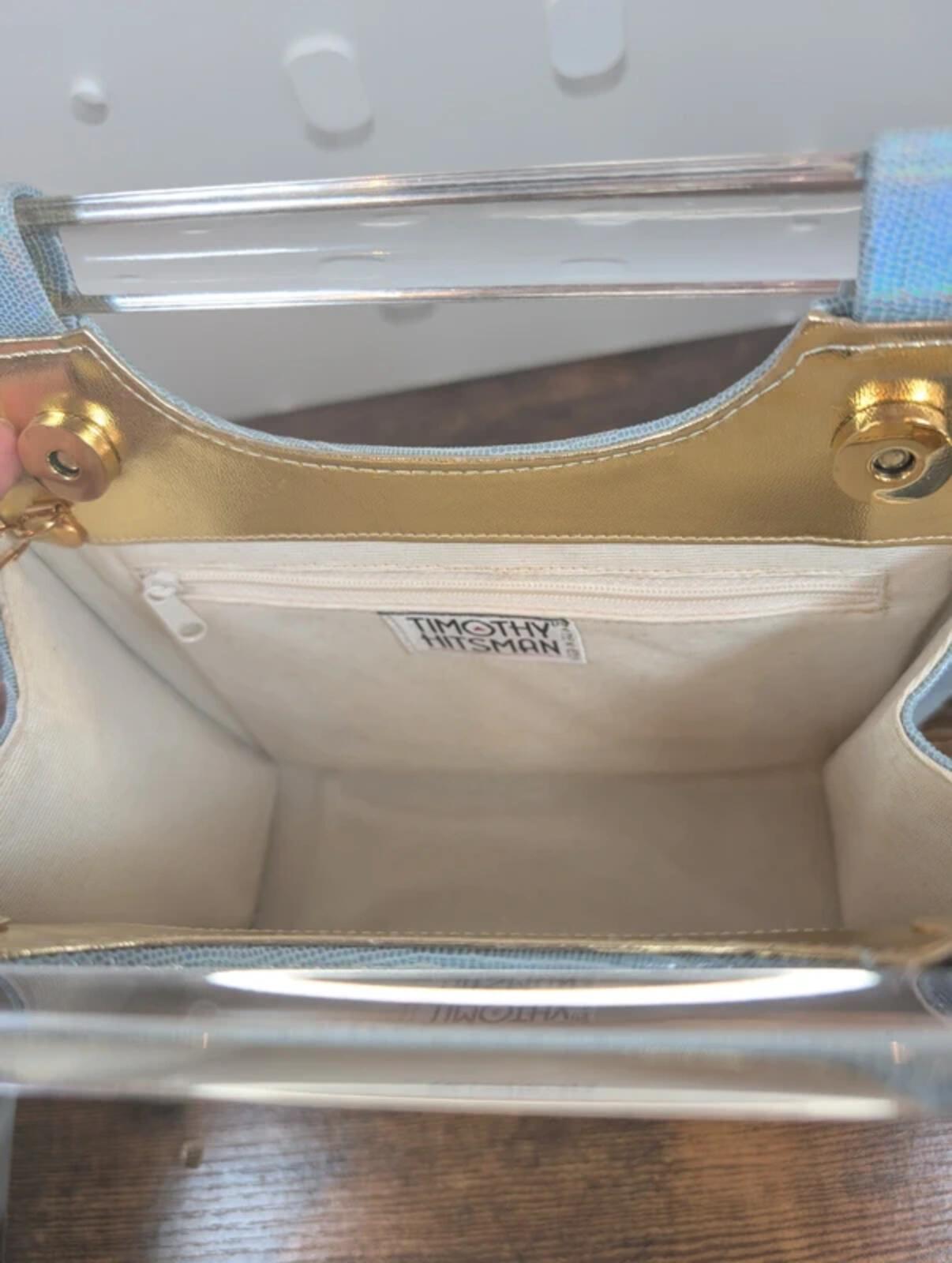 Timothy Huntsman iridescent blue vintage shoulder bag