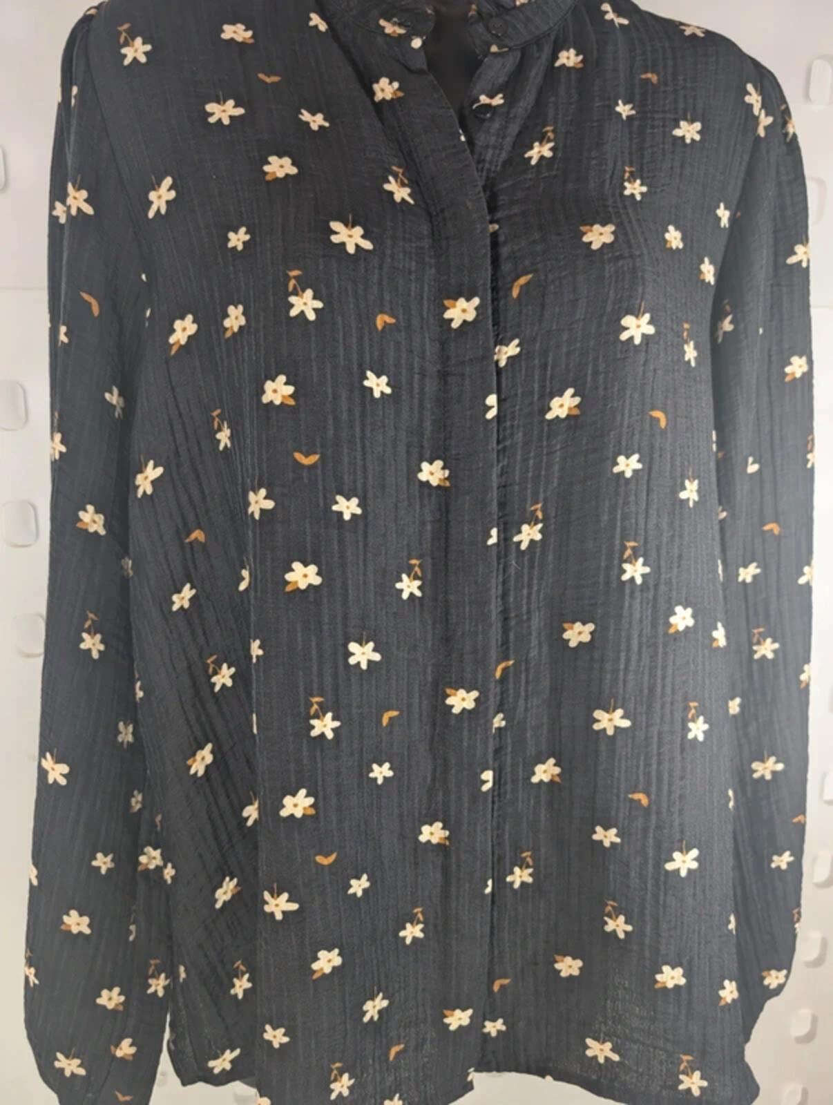 Soya Concept Floral Blouse Eco Vero Lyocell Black Medium