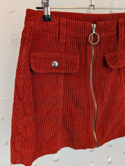 Minga London Burnt Orange Jumbo Cord Mini Skirt XS/S