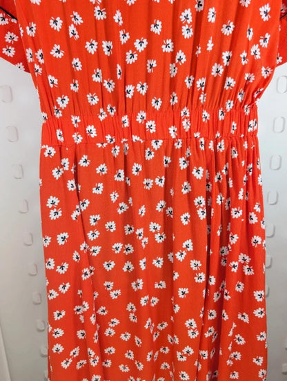 Ganni “Silvery Crepe” knot front skater dress size 38 Medium