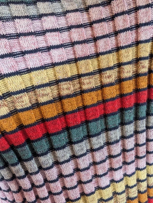 M&S Limited Edition Rainbow Metallic Ribbed Top UK12