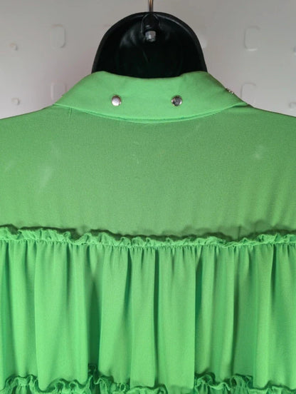Gil Santucci Layered Blouse Vibrant Green Small