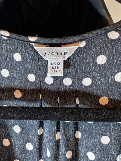 Jigsaw Polka Dot Viscose Summer Dress | UK 12
