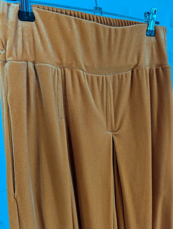 Onjenu Mustard Velvet High Waisted Culottes UK8 Made in France