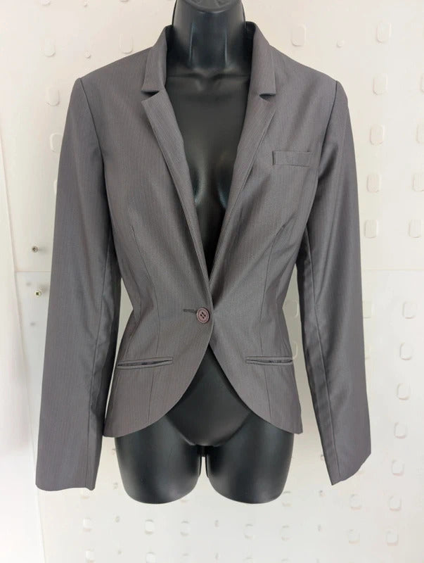 Full Circle Grey Tailored Riding Jacket Blazer UK12