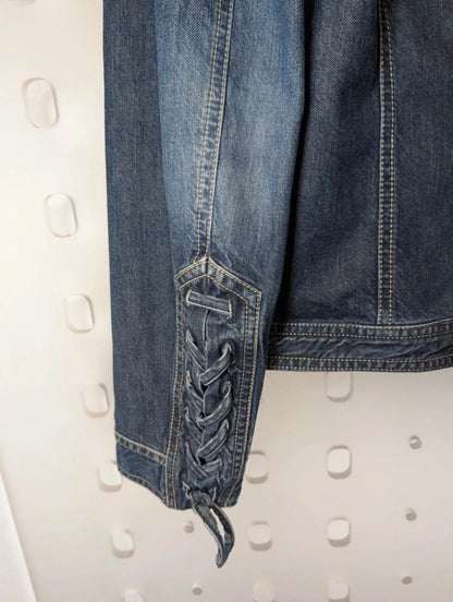 Gérard Darel Denim Jacket Plait Detail Made in Italy Size 40