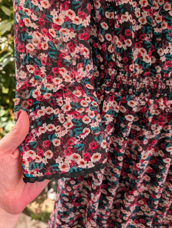 Suncoo Paris Clotilde Floral Midi Dress NWT UK10
