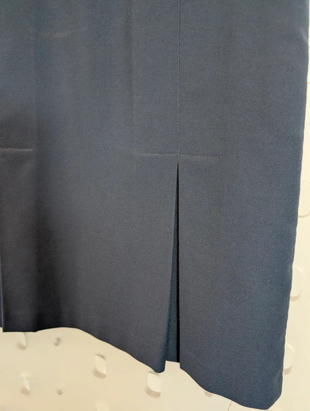 Vintage St Michael Navy Pleated Skirt 25" Waist Made in UK