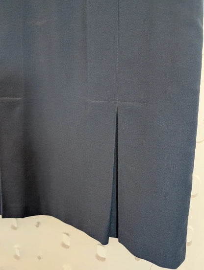 Vintage St Michael Navy Pleated Skirt 25" Waist Made in UK