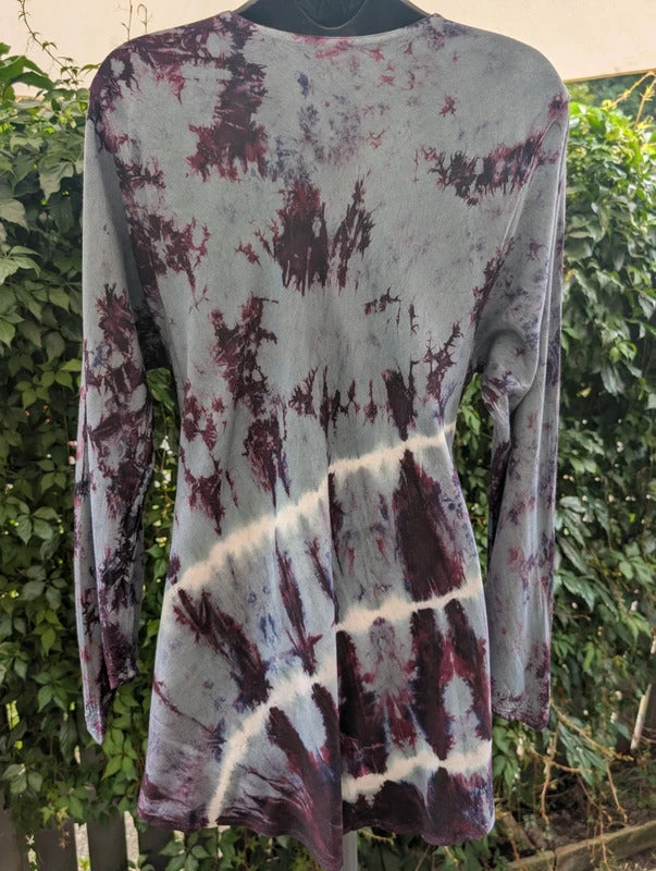 Boho Tie Dye Embroidered Witchy Tunic Top S/M
