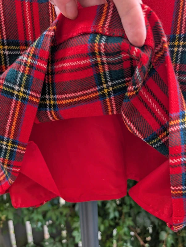 Vintage St Michael Pure New Wool Tartan Pencil Skirt UK14
