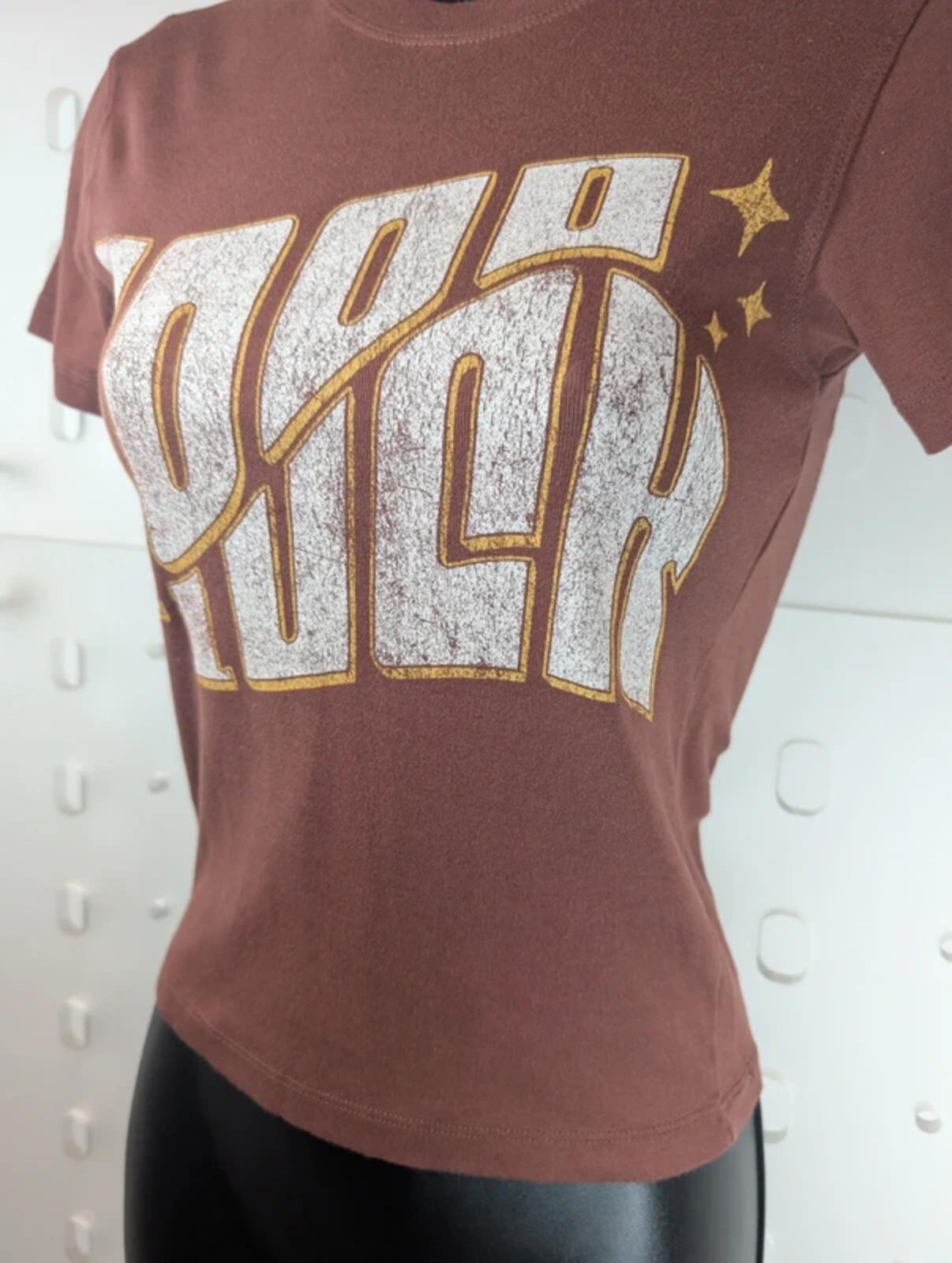Urban Outfitters Good Luck Graphic T-Shirt Brown XS