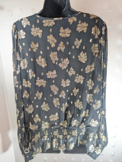 Nooki London metallic floral blouse – size L