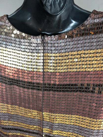 Vintage Opera at Richards Sequin Sleeveless Top Gold Rust Bronze UK16