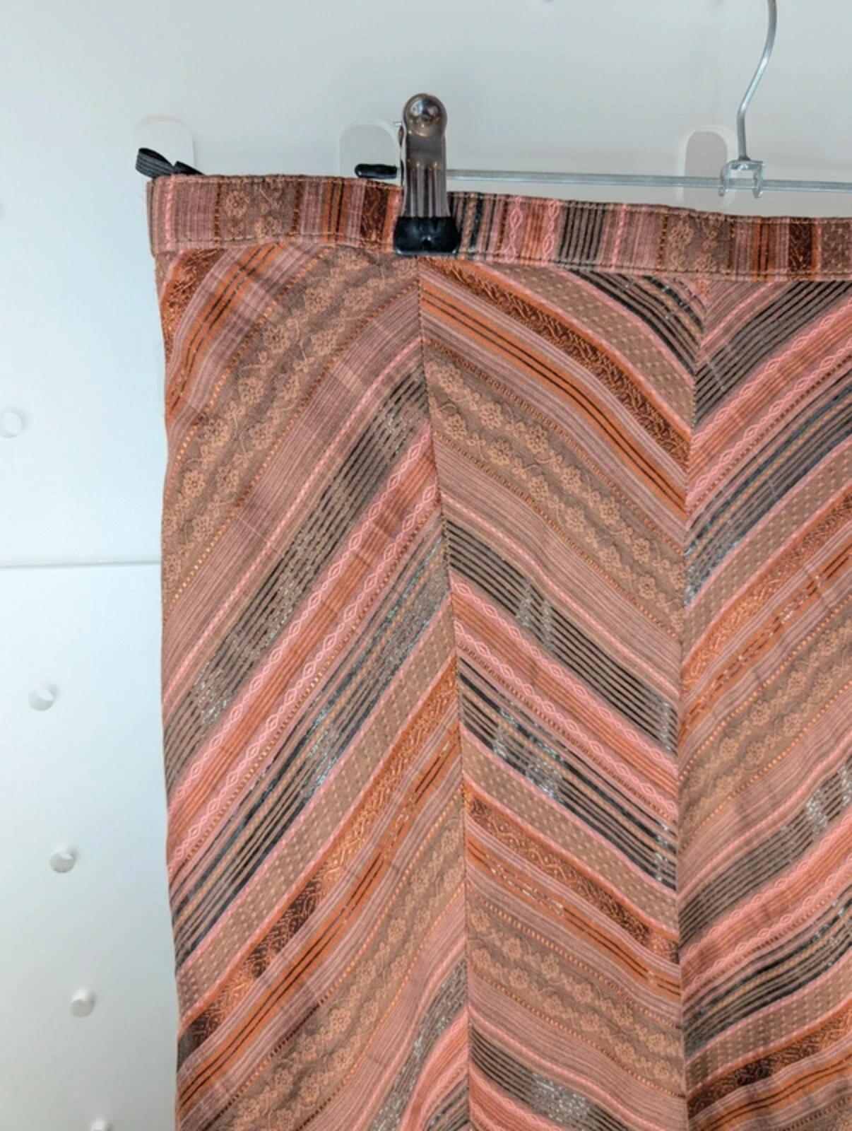 Vintage Impressions Bohemian Godet Midi Skirt Terracotta Rust UK14