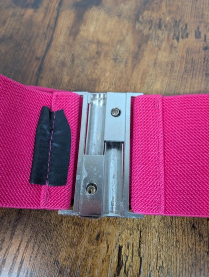 Vintage Style Wide Waist Belt Barbie Pink Medium