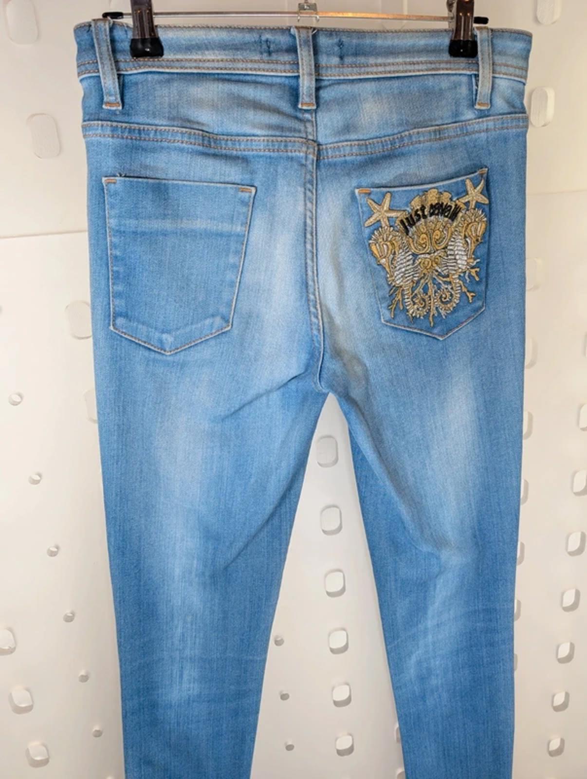 Just Cavalli Y2K Embroidered Skinny Jeans Low Rise Size 27