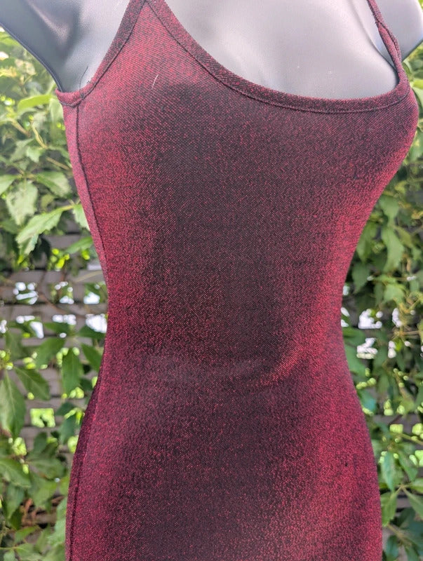 Mistress Rocks Glitter Mini Dress Red Black XS