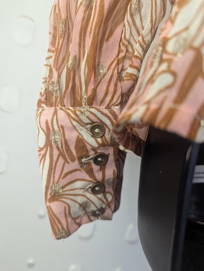 Nooki London Elegant Floral Smock Top with Tassels size S