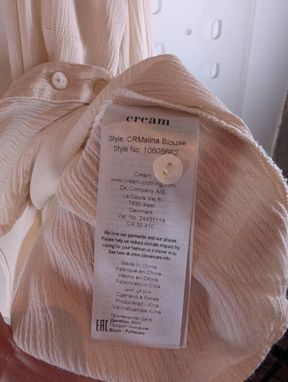 Cream Malina Blouse Statement Crochet Collar Boutique Size 40