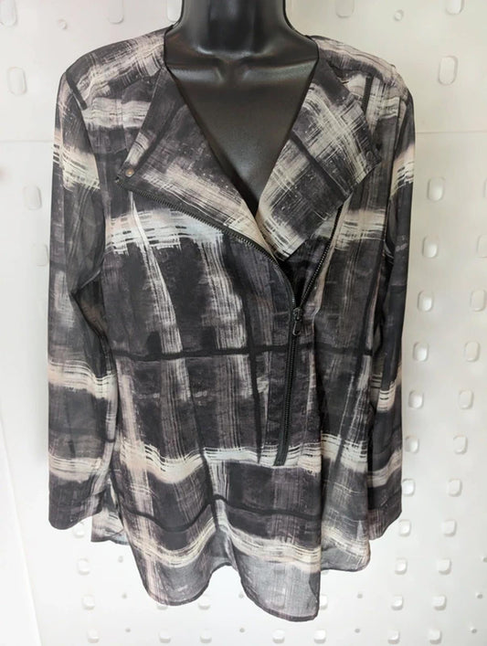 Mint Velvet Zip Front Biker Style Shirt UK10