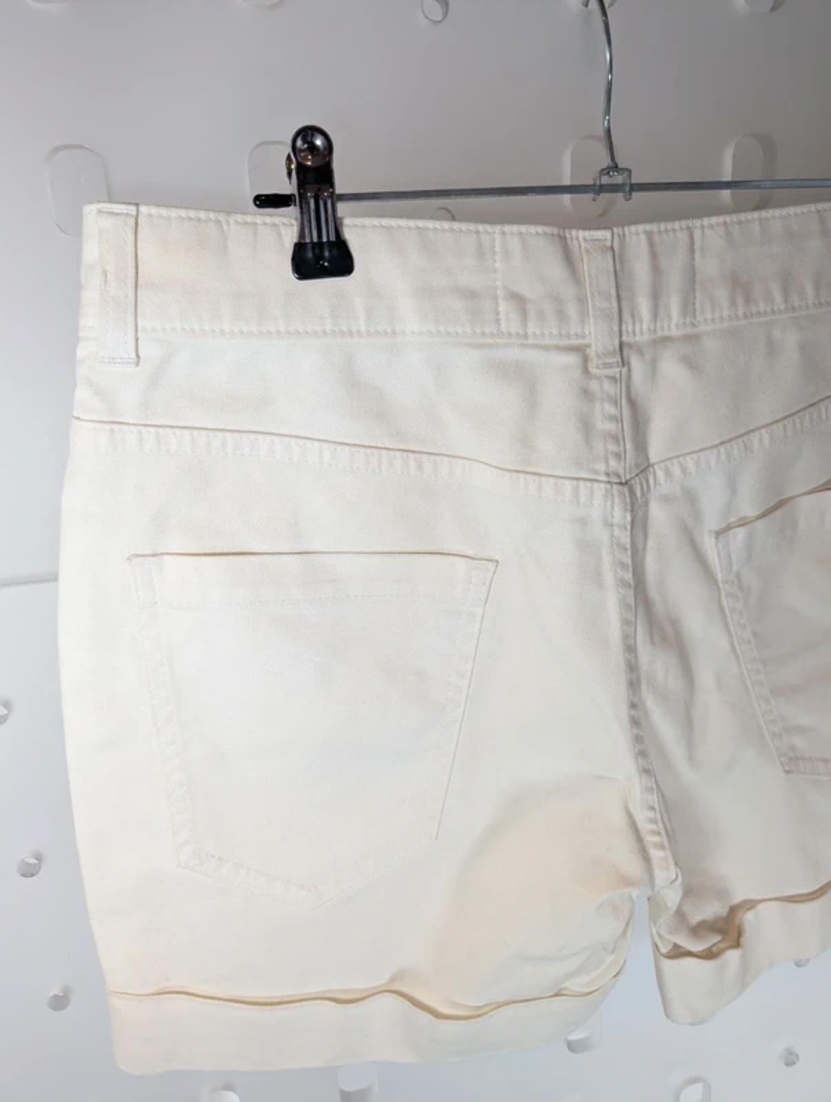 Vintage Valentino White Denim Shorts Turn Up Hem Made in Italy