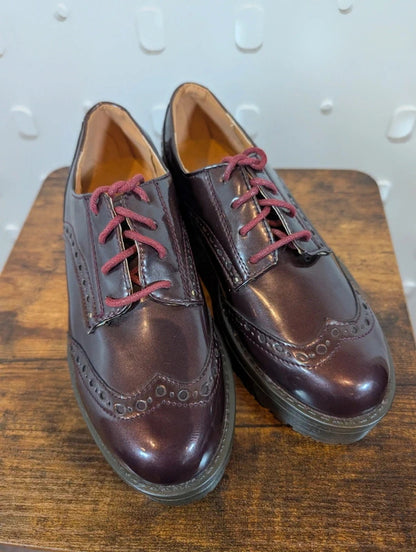 Claudia Ghizzani Oxblood Patent Chunky Platform Brogues EU36 UK3
