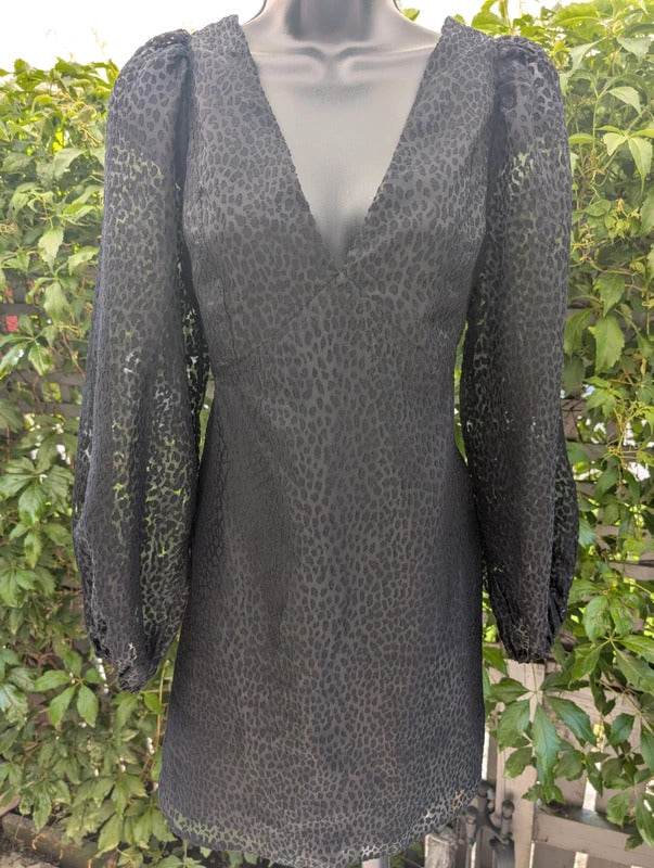 Nobody's Child Textured Mini Dress Black UK12