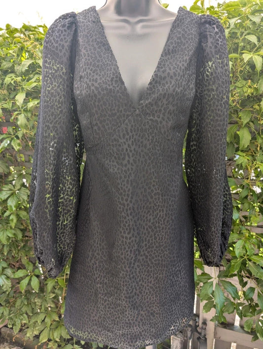 Nobody's Child Textured Mini Dress Black UK12