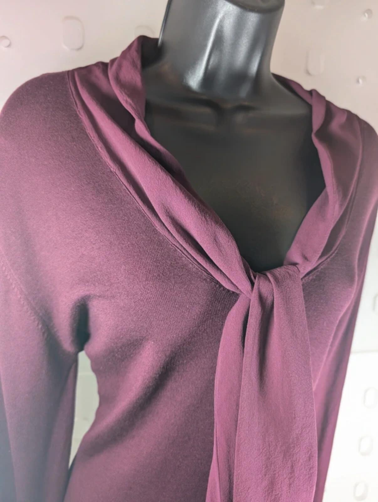Paul Costelloe Dressage burgundy silk blend knit jumper size 3