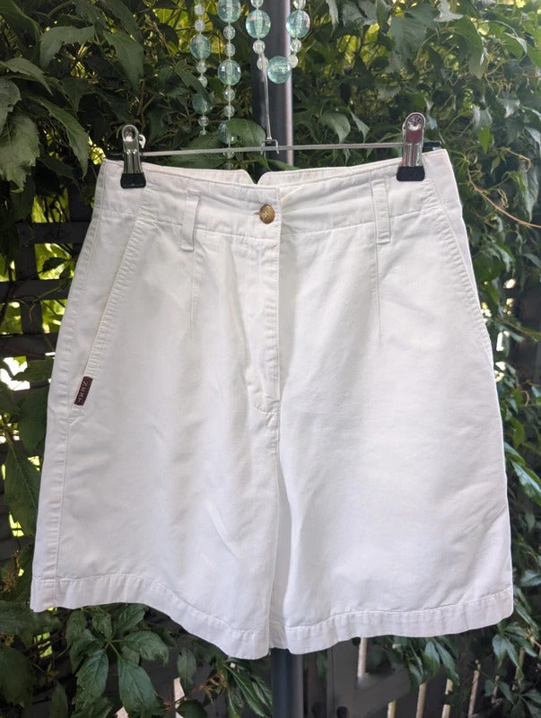 Vintage 1990s Next White Cotton High Waist Shorts UK6/8