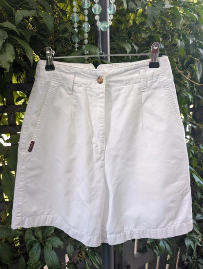 Vintage 1990s Next White Cotton High Waist Shorts UK6/8