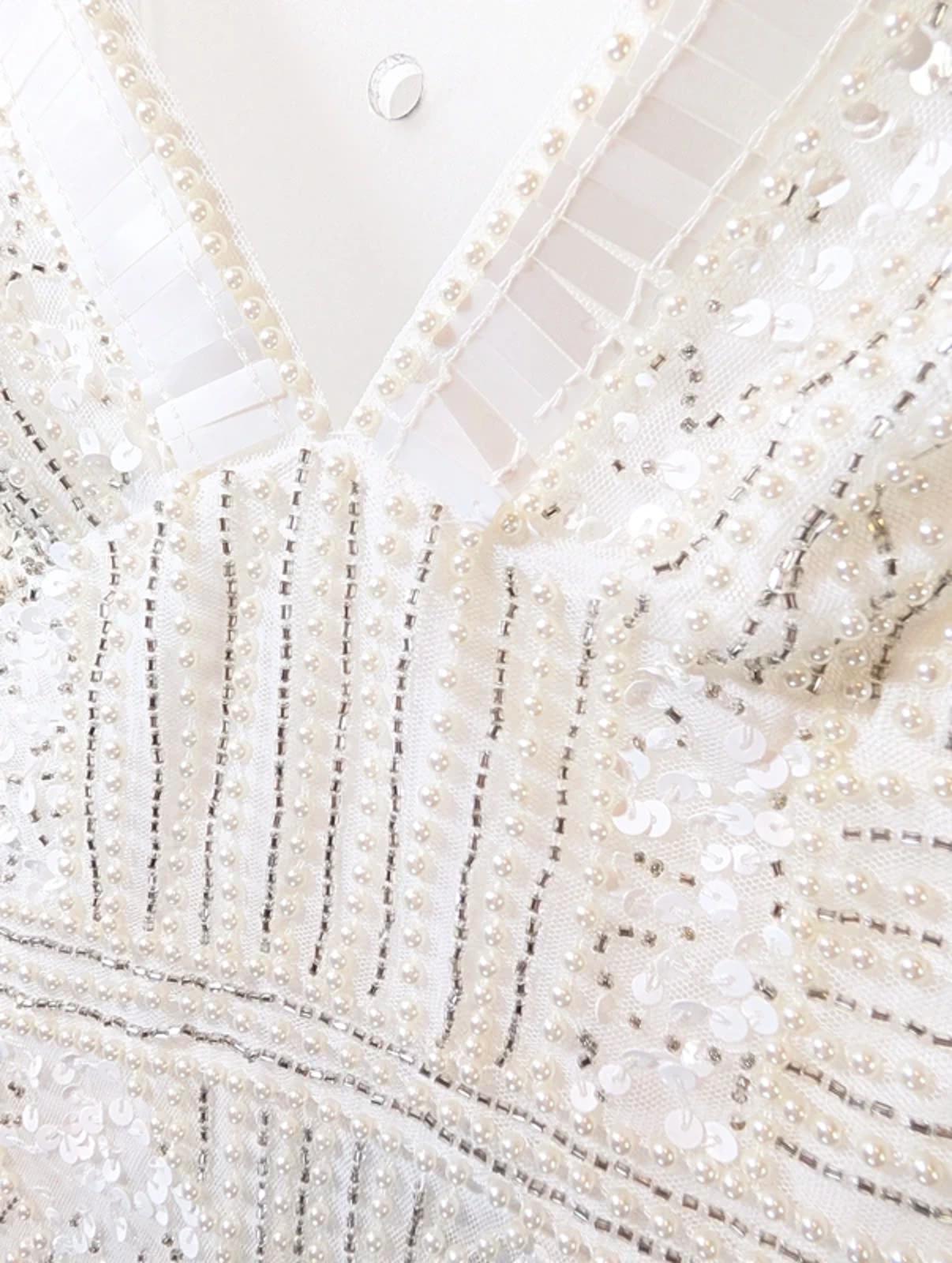 Karen Millen “Armour” Beaded Ivory Gown UK6 Bridal / Occasion Dress Sold Out