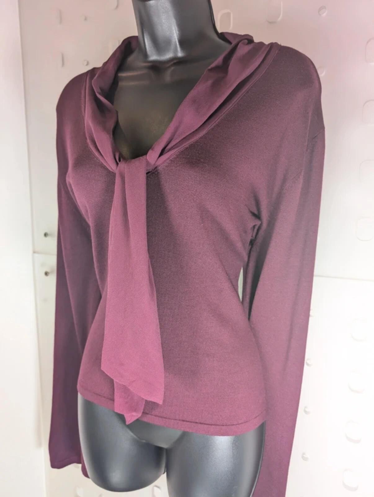 Paul Costelloe Dressage burgundy silk blend knit jumper size 3