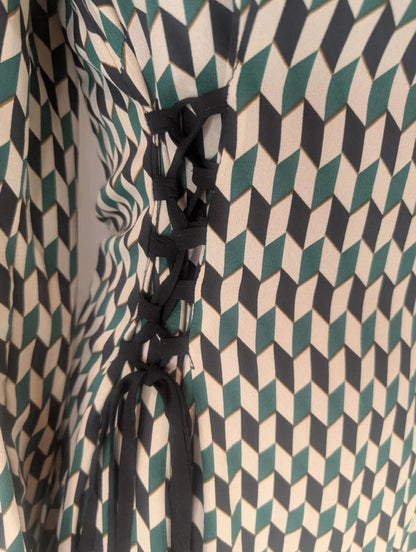 Blue Vanilla geometric print dress UK 10