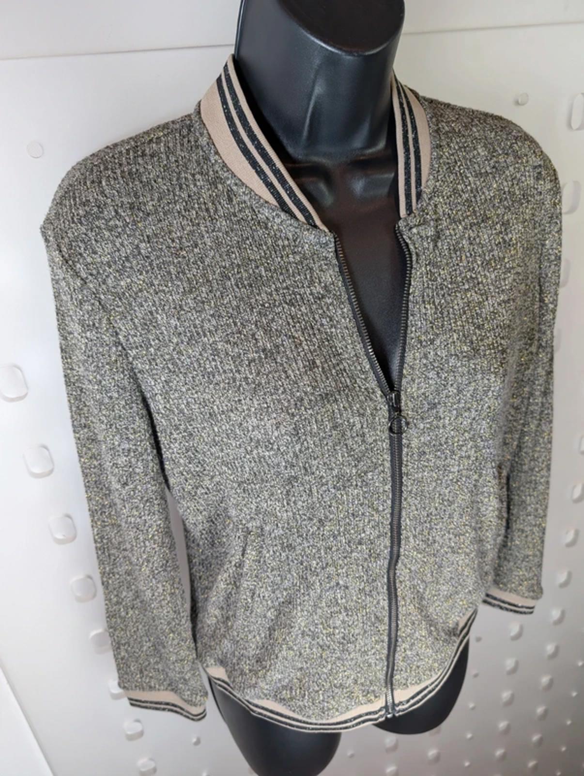United Colours of Benetton metallic knit bomber jacket size S