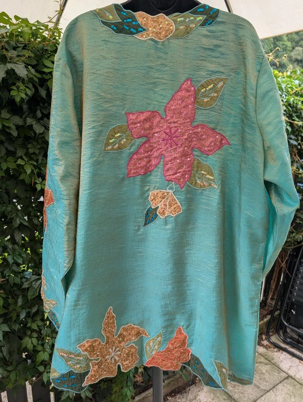 Indigo Moon Wearable Art Embellished Jacket NWT XXL