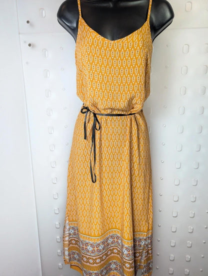 Y2K Cotton Strappy Midi Dress – Festival Style – Side Slits – Boho Summer