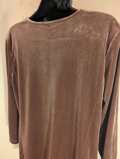 Quacker Factory Taupe Velvet Diamanté Top Size M
