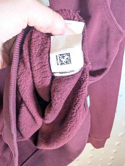 The North Face Burgundy Sweatshirt Mens M Crew Neck Logo Cotton