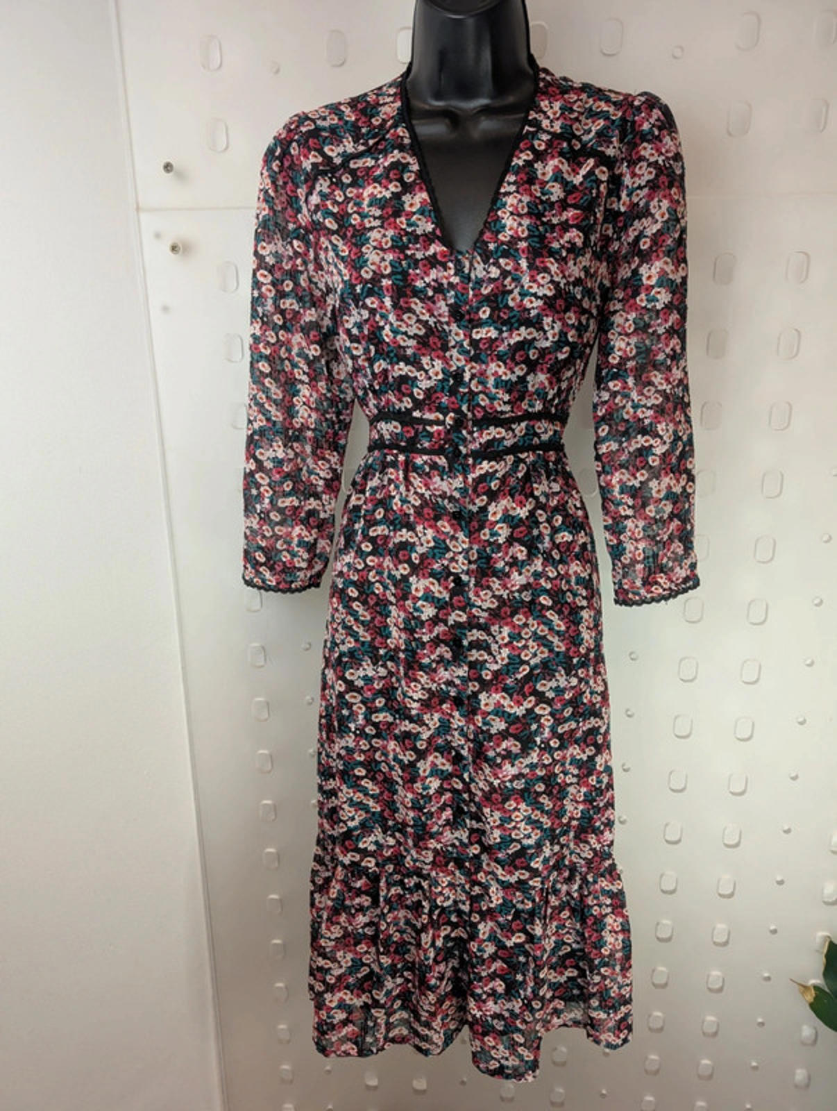 Suncoo Paris ‘Clotilde’ Midi Dress – Size T2 (UK 10)