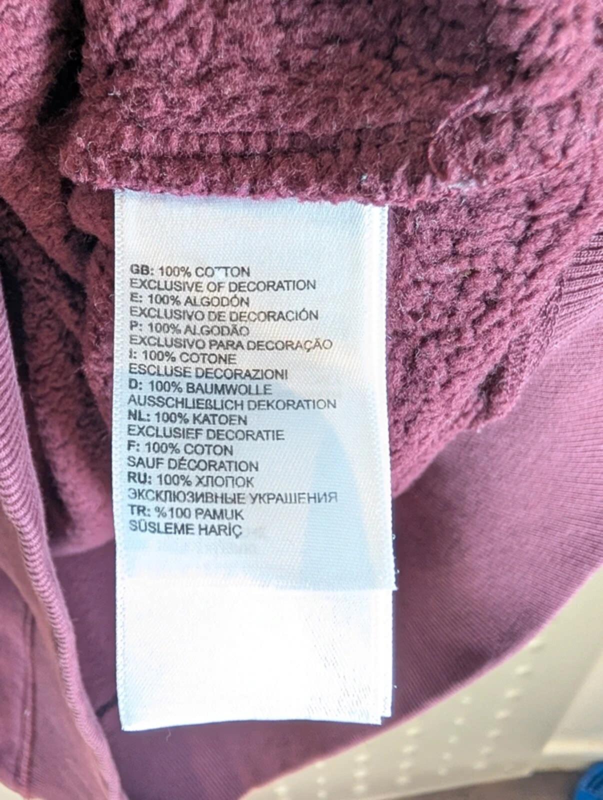 The North Face Burgundy Sweatshirt Mens M Crew Neck Logo Cotton