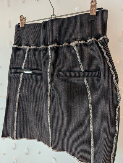 Manière De Voir Distressed Cotton Mini Skirt UK8