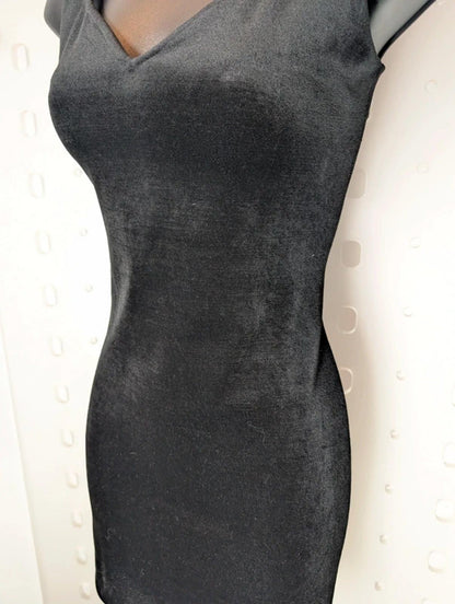 Vintage Dorothy Perkins Black Mini Dress Sweetheart Neckline UK 10