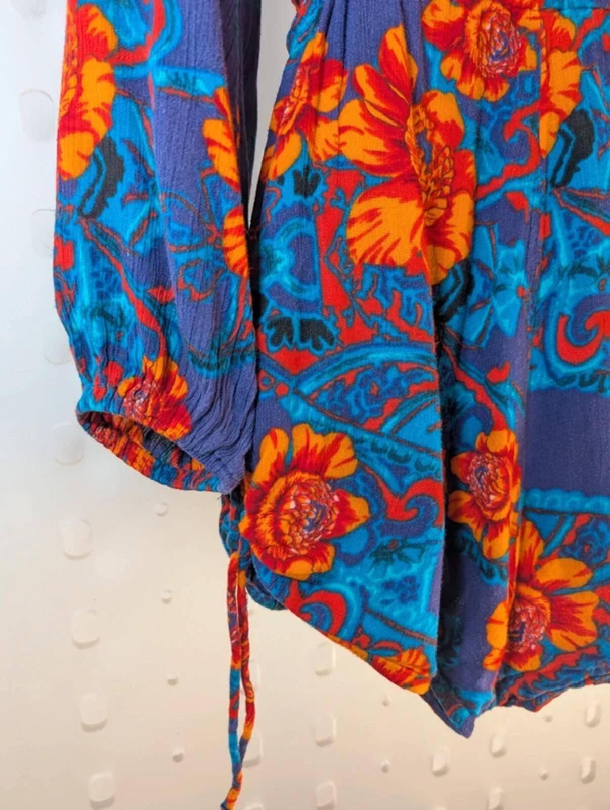 Billabong Boho Playsuit – Cut Out Sides Tassel Tie – Festival Holiday – UK S