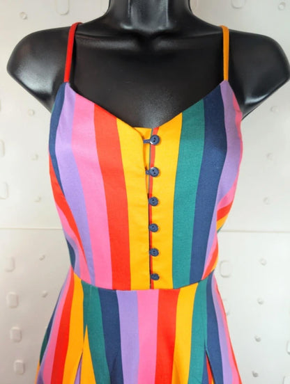 Bright & Beautiful Demmi Rainbow Wishes Stripe Dress UK10 NWT