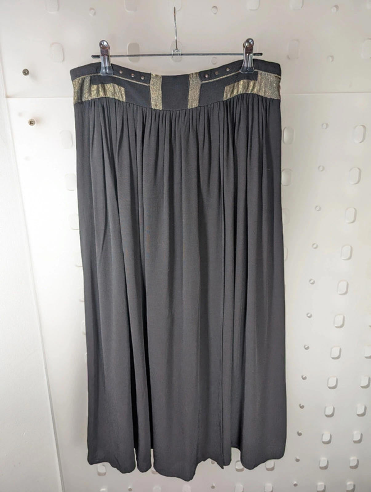 Elegant Louizon “Peejay” black faux wrap skirt UK14