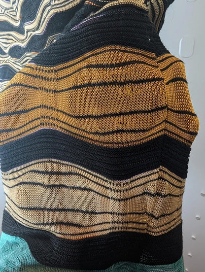 Missoni Vintage Knit Dress UK10 Made in Italy Cut-Out Waist