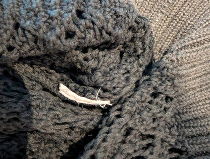 Laura Ashley Black Crochet Knit Top | UK 8 | Button Back | Whimsigoth